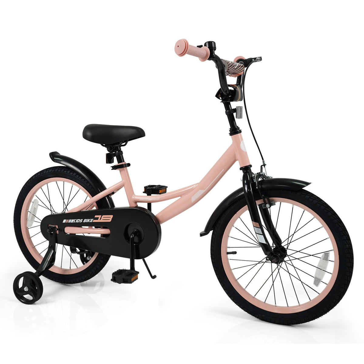 Kids Bike with Removable Training Wheels, Dual Brakes, Adjustable Seat & Handlebar S124