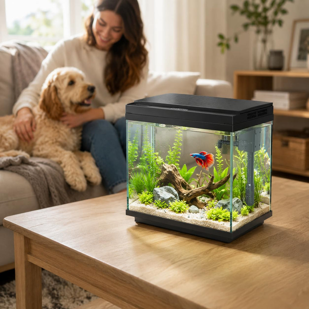 3 Gal Glass Fish Tank Kit with Filter & Light I95073