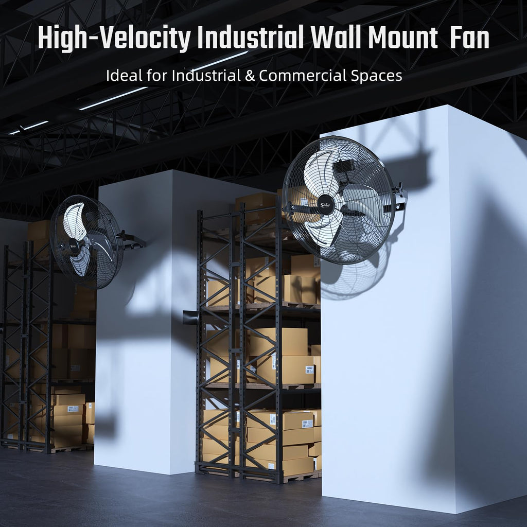 20 Inch High Velocity 3 Speed Black Wall-Mount Fan P804905