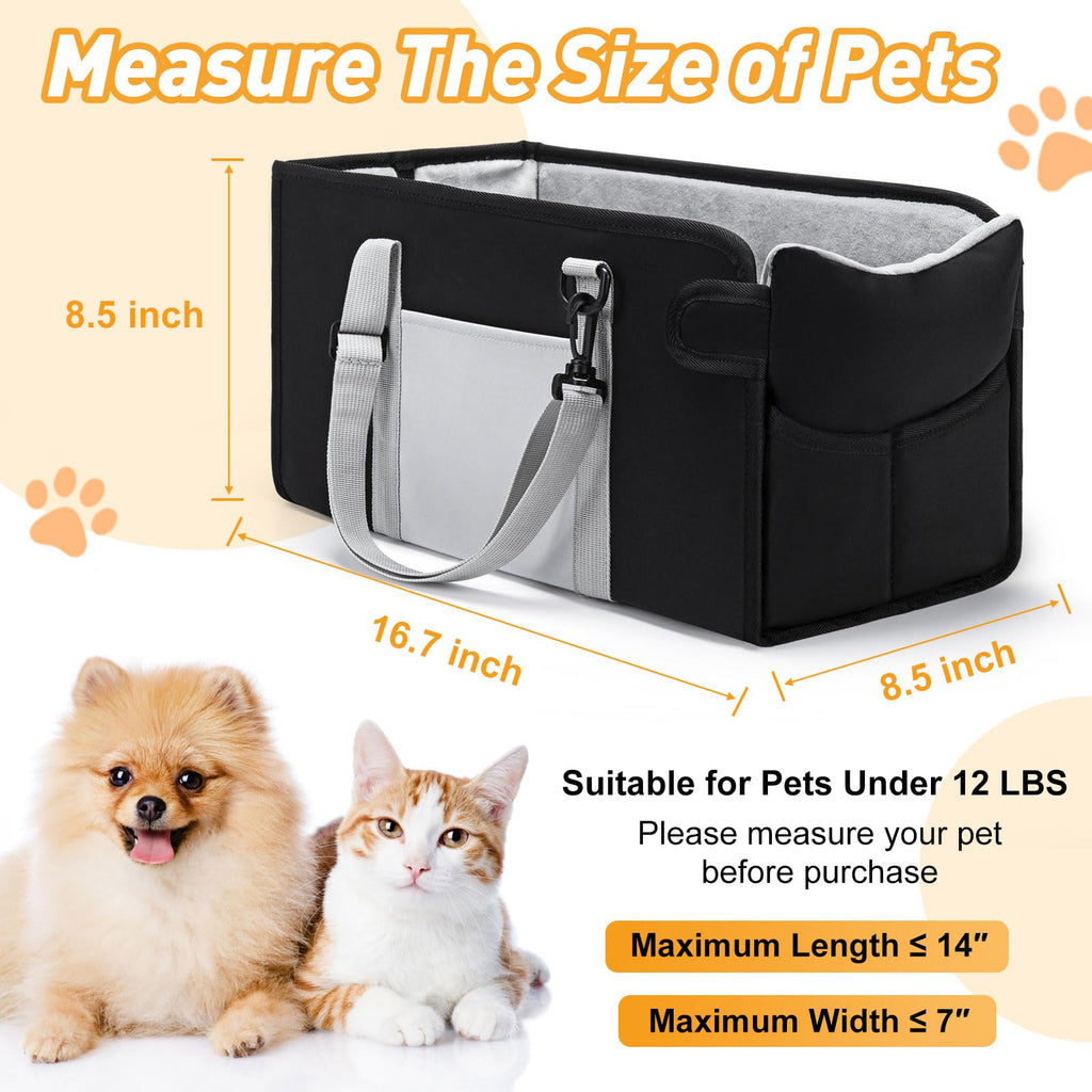 Portable Dog Car Seat for Small Dogs, Black Y3754