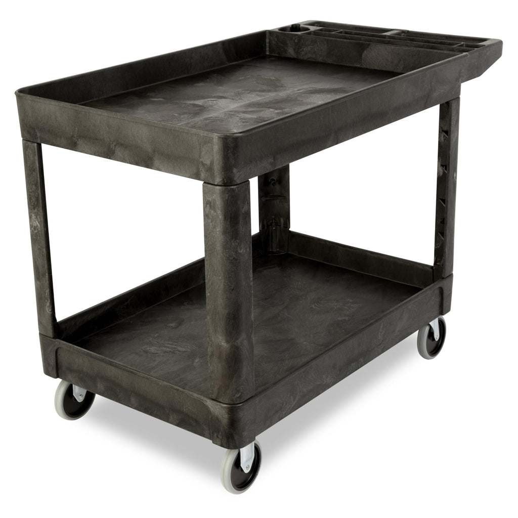 2-Shelf Utility Service Cart, Black, 500 lbs. Capacity X564839