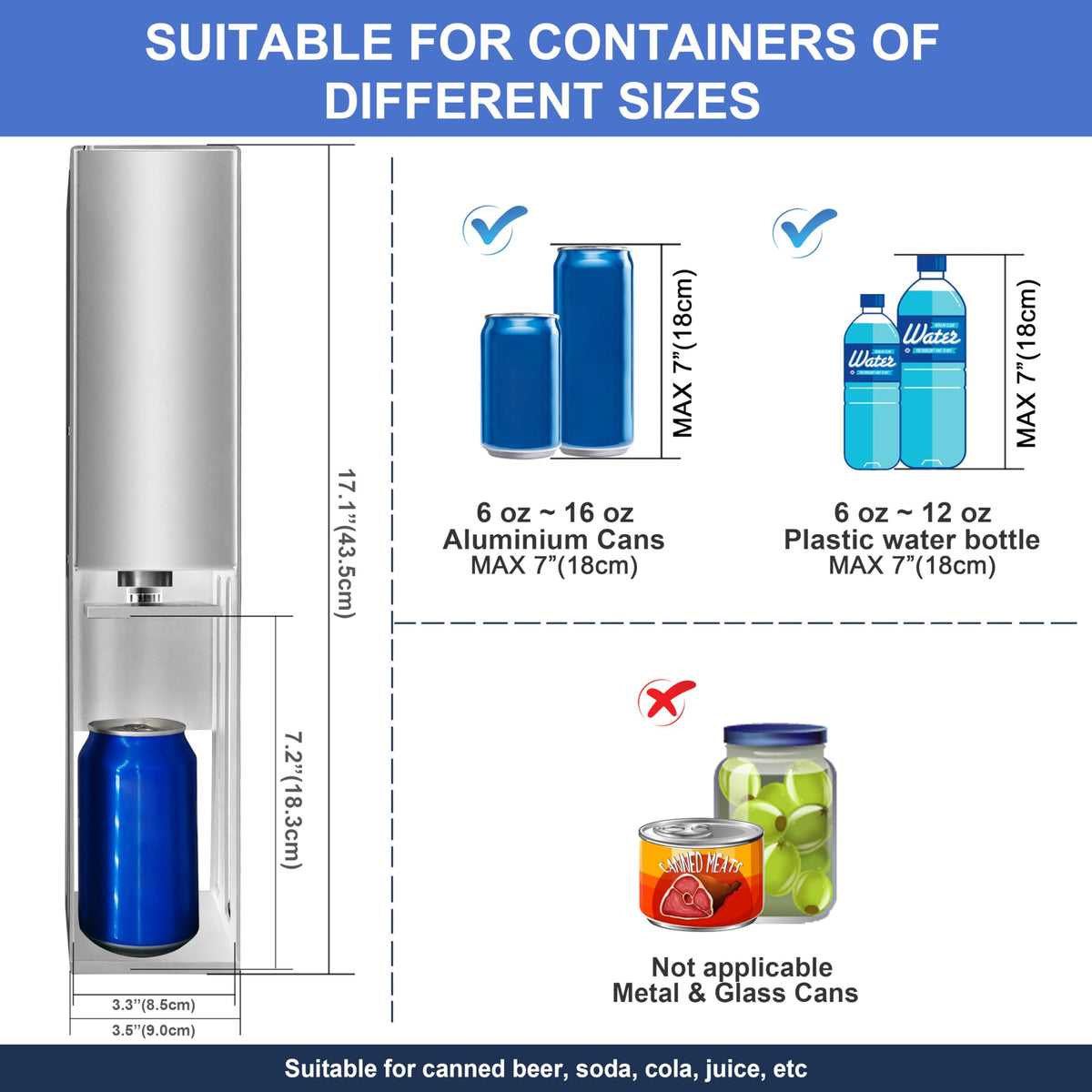 Electric Can Crusher with Button Controller A8588
