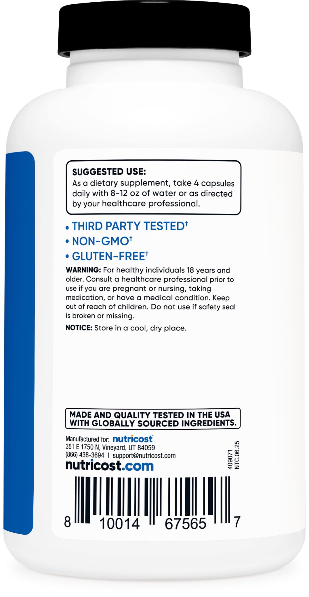 Creatine Monohydrate 3,000mg 180 Capsules K495856