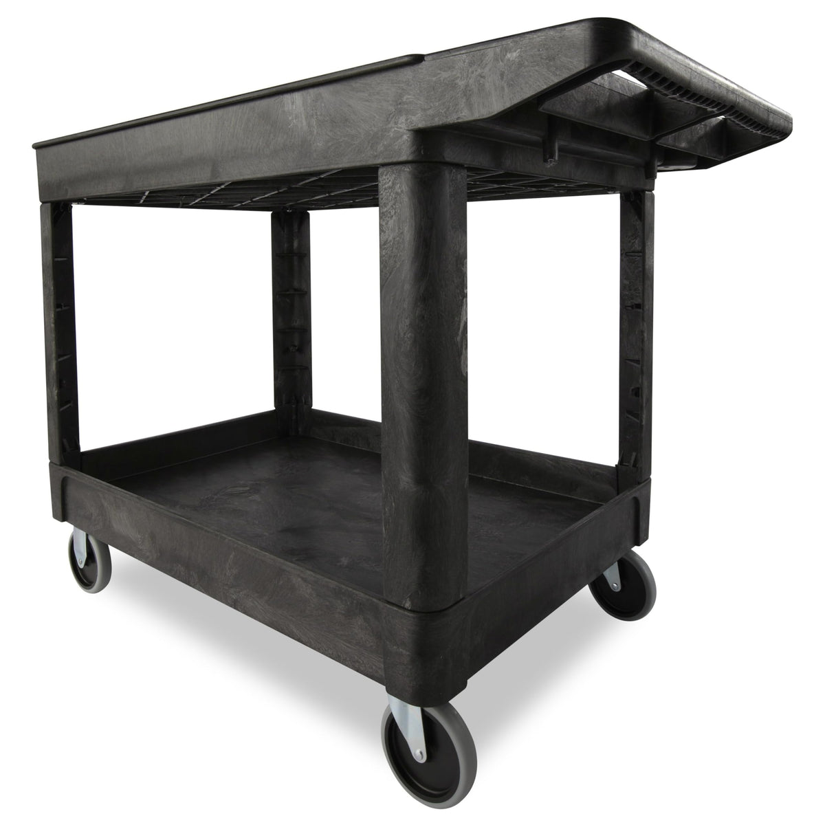 2-Shelf Utility Service Cart, Black, 500 lbs. Capacity X564839