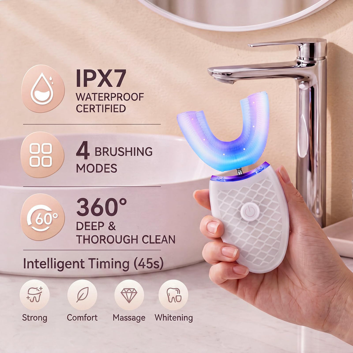 2 Pack U Shaped Automatic Toothbrushes W757059