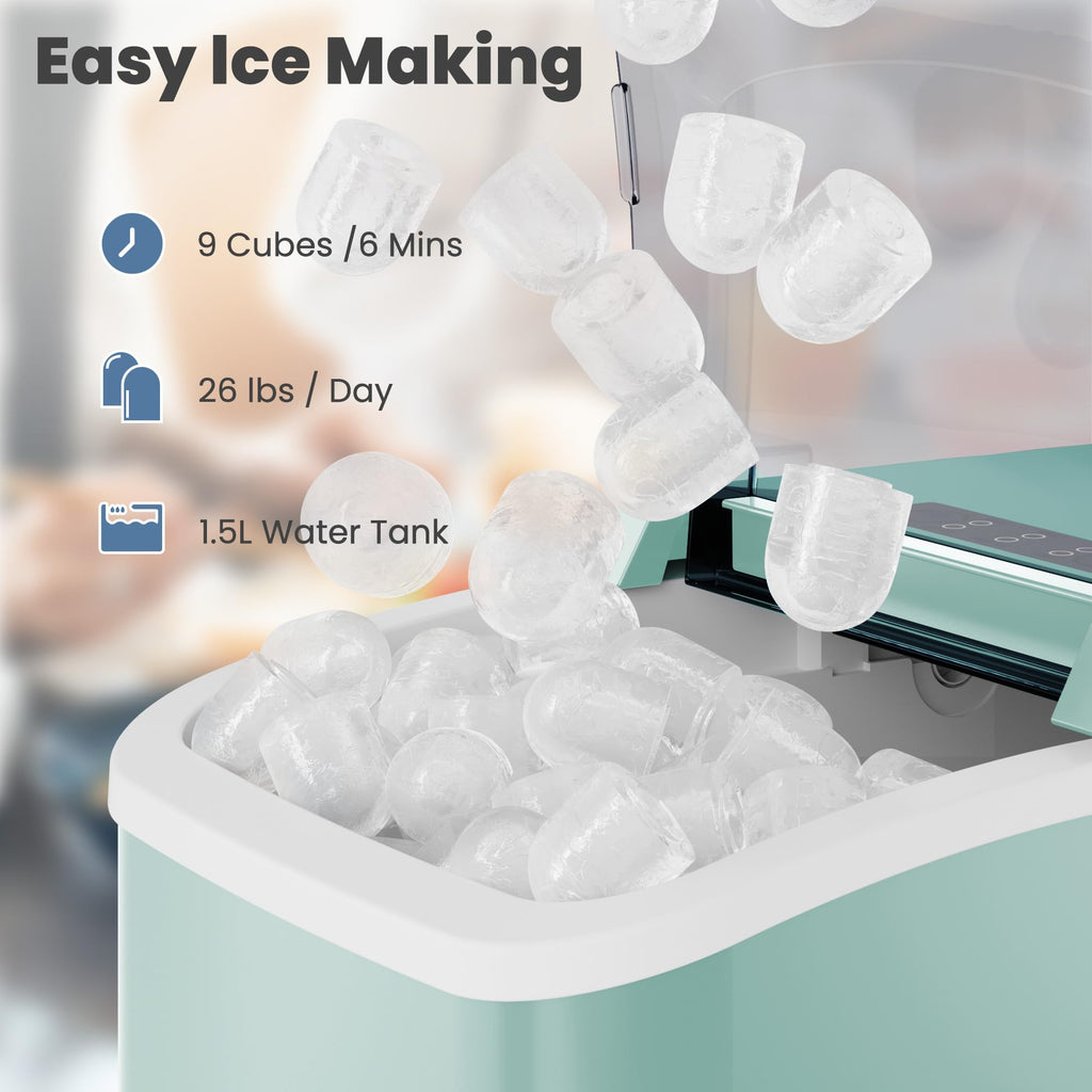 Green Portable Countertop Ice Maker W893852