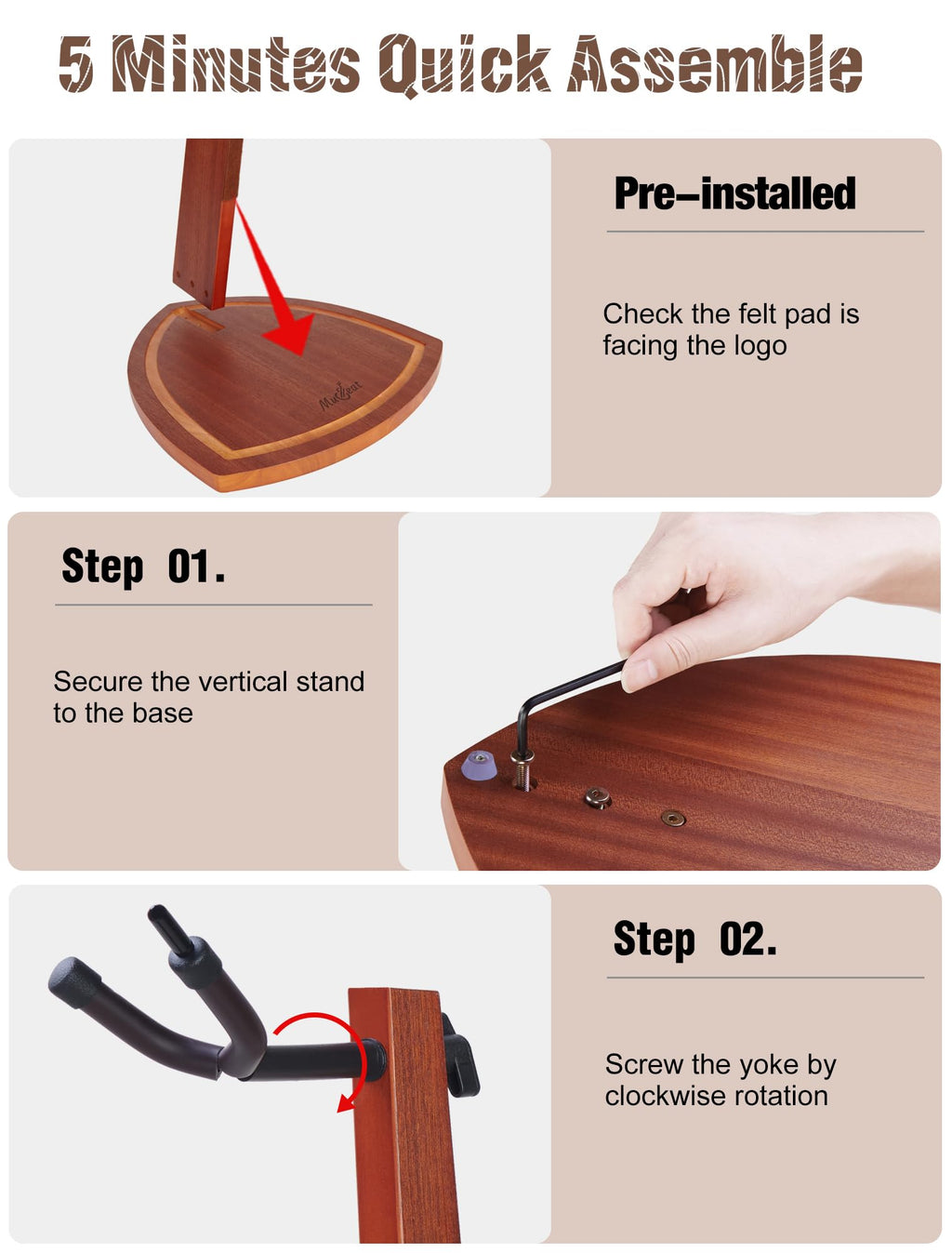 Mahogany Wood Cello Stand with Bow Holder I596008