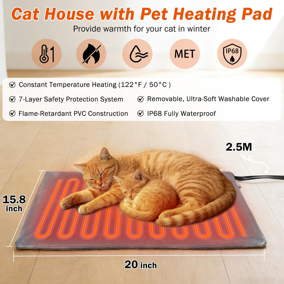 Insulated Heated Cat House Indoor/Outdoor U8180