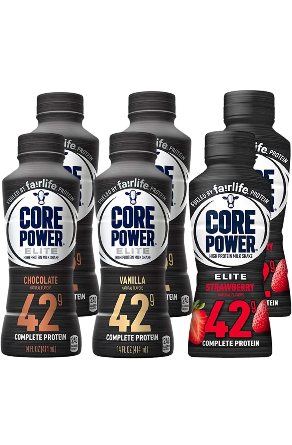 High Protein Milk Shake 42g Pack of 12 3 Flavor Chocolate Vanilla Strawberry Q529272