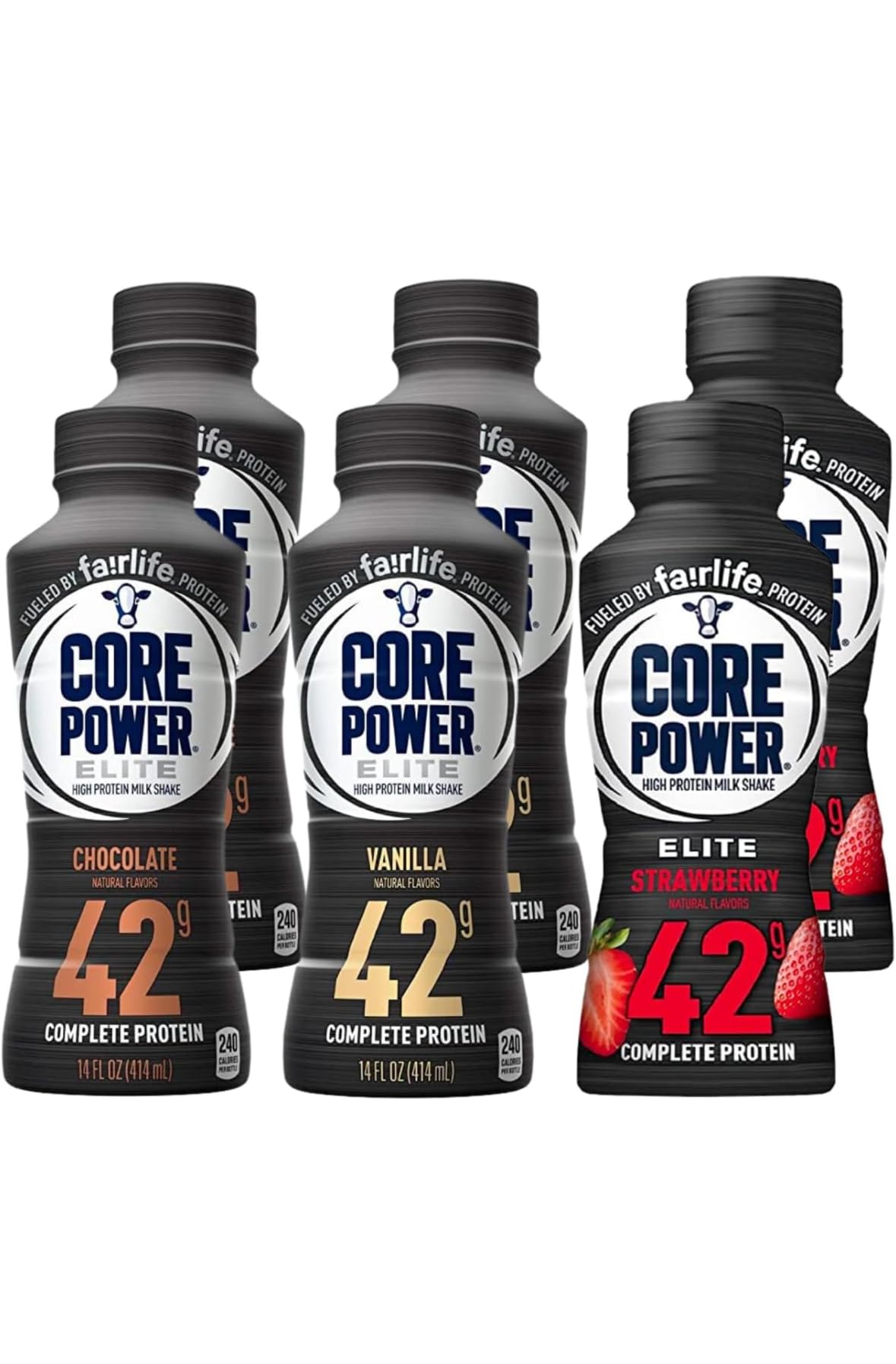 High Protein Milk Shake 42g Pack of 12 3 Flavor Chocolate Vanilla Strawberry Q529272