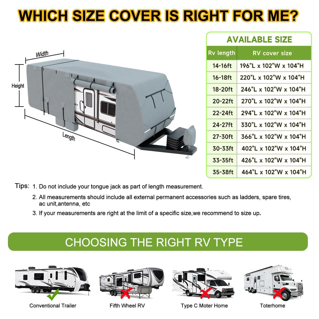 14-16ft 8 Layers Heavy Duty RV Cover V616219
