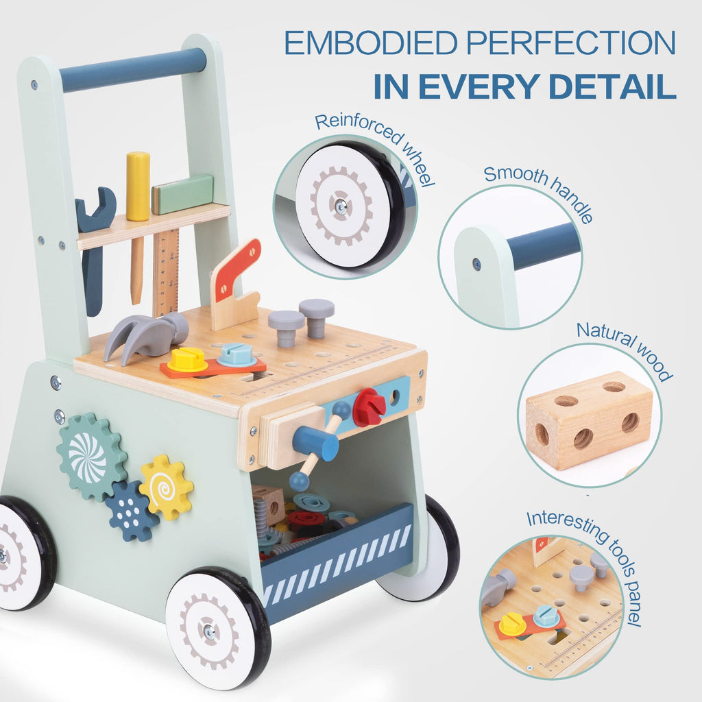 Wooden Baby Walker and Tool Bench Y504