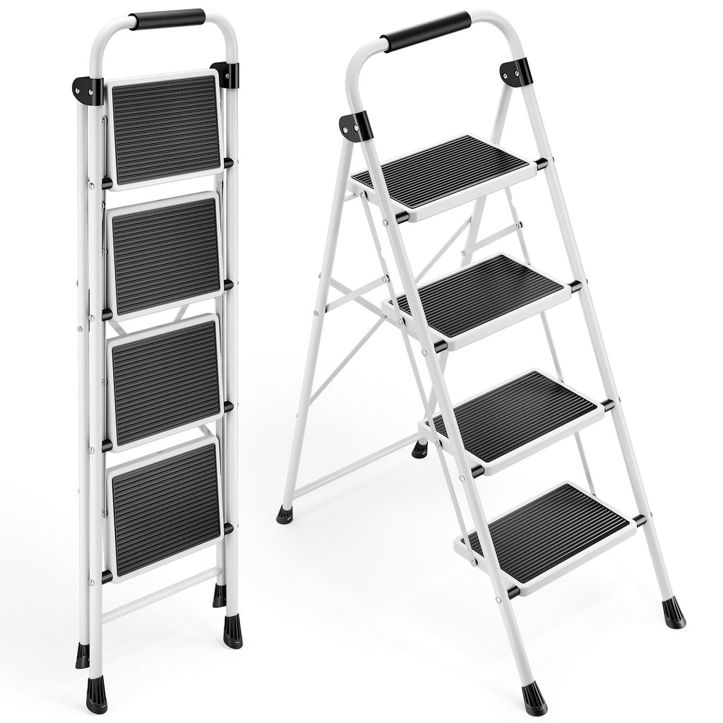 4 Step Folding Step Stool with Anti-Slip Wide Pedal V388500
