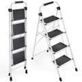 4 Step Folding Step Stool with Anti-Slip Wide Pedal V388500