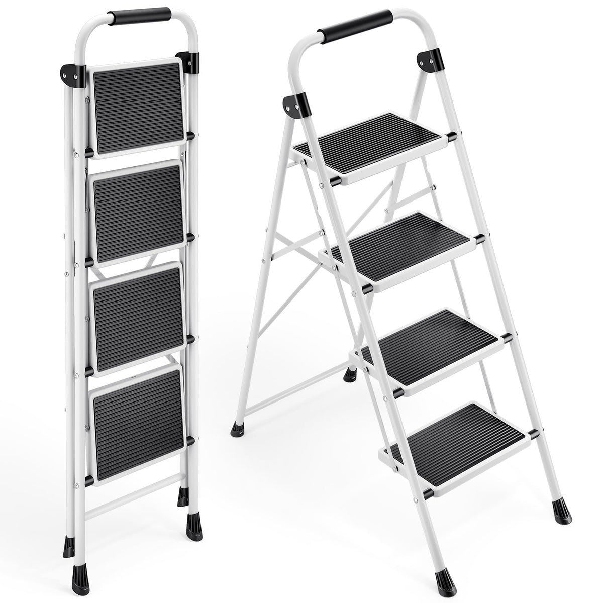 4 Step Folding Step Stool with Anti-Slip Wide Pedal V388500