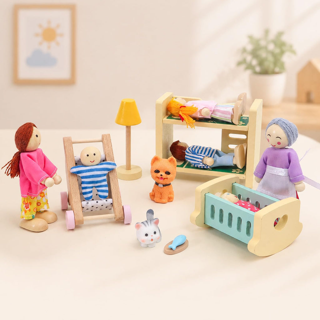 Wooden Dollhouse Family Set Figures R942949