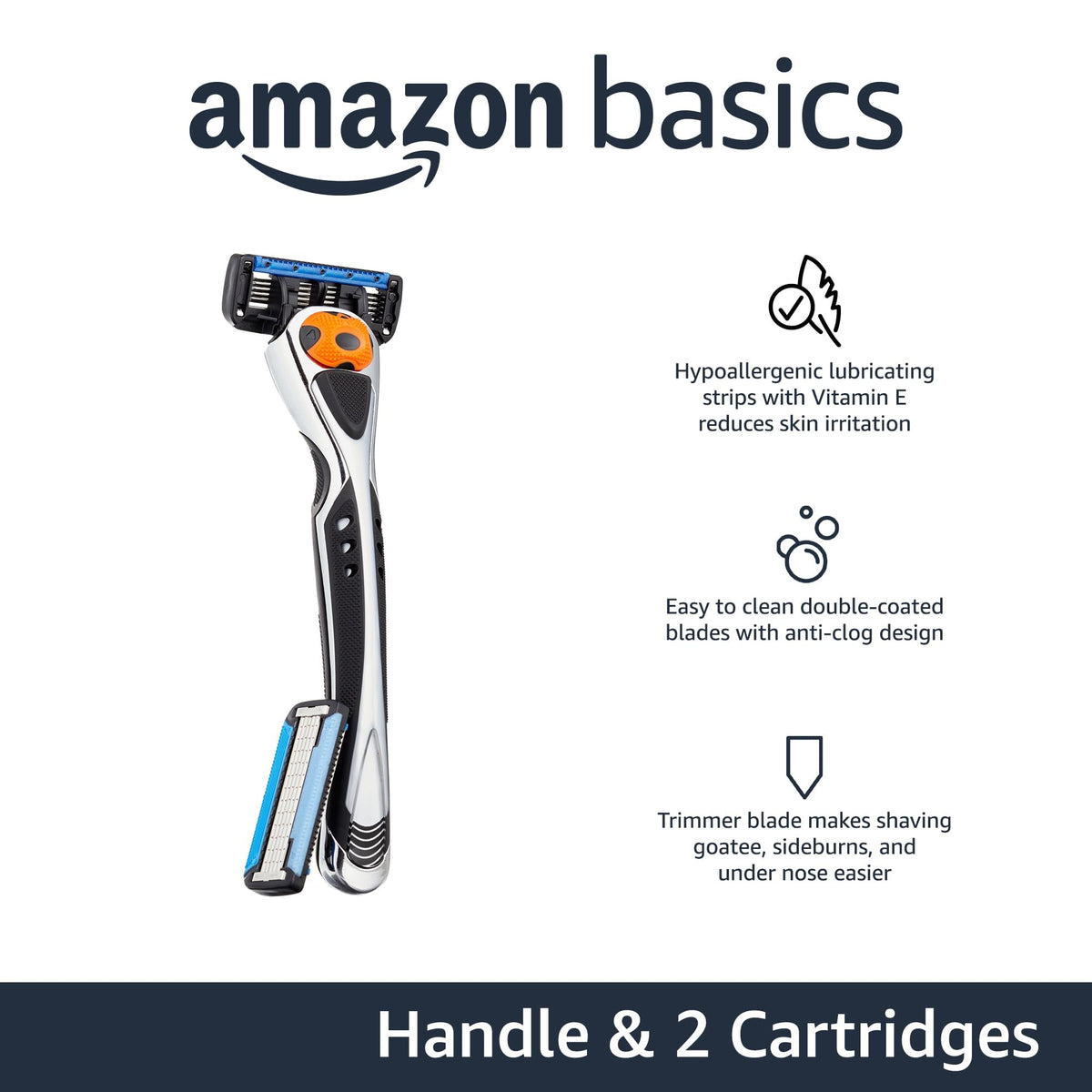 5-Blade Razor with Beard Trimmer and 2 Cartridges M485