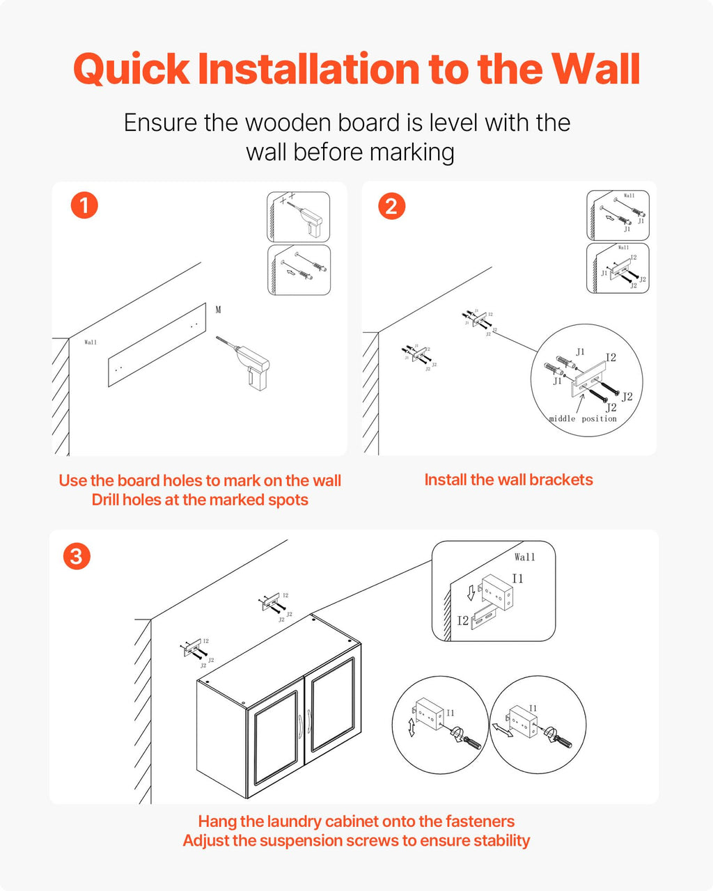 White 2-Tier Wall Mounted Cabinet with Adjustable Shelf Q123