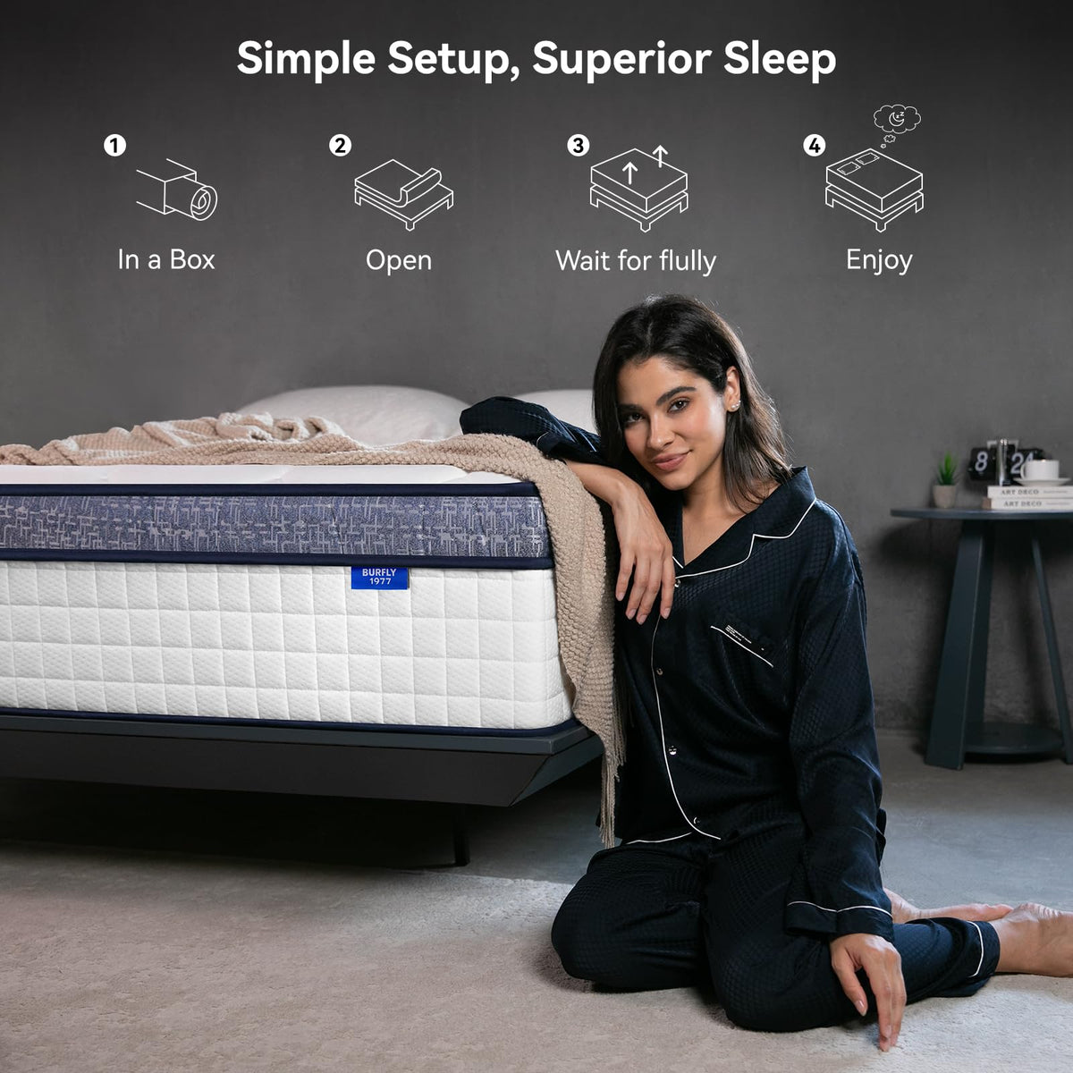 Queen Size 12 Inch Hybrid Memory Foam Mattress G47857