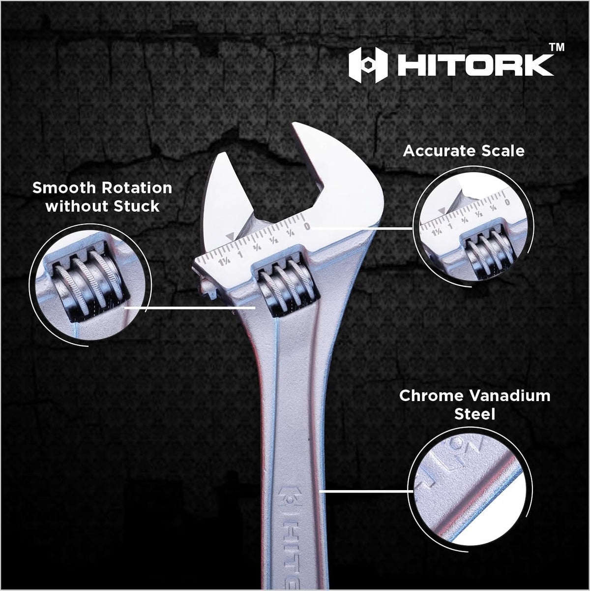 3-Piece Adjustable Wrench Set + 32-Piece SAE & Metric Combination Wrench Set CR-V Steel B4251