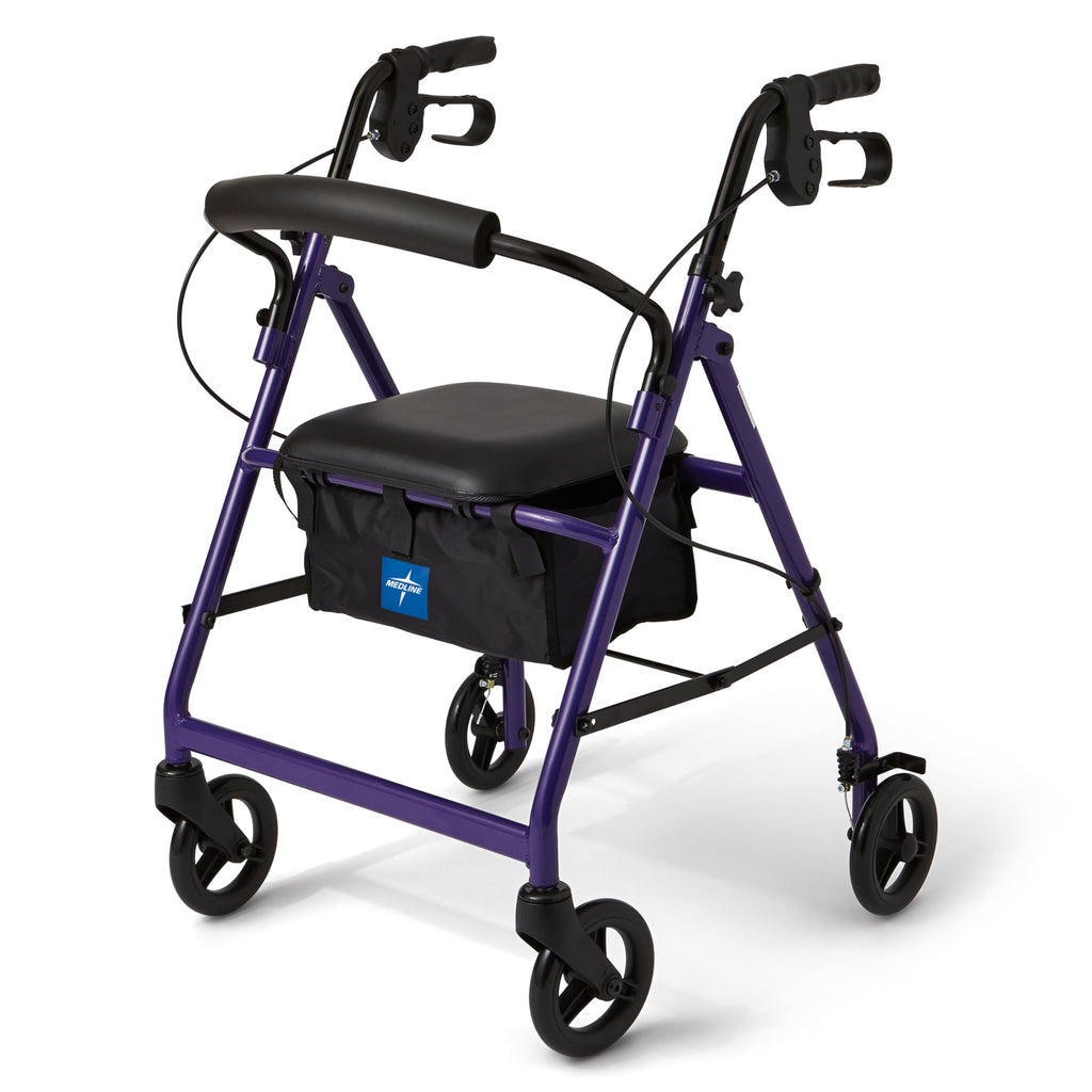 Purple Aluminum Rollator Walker with Seat M1830