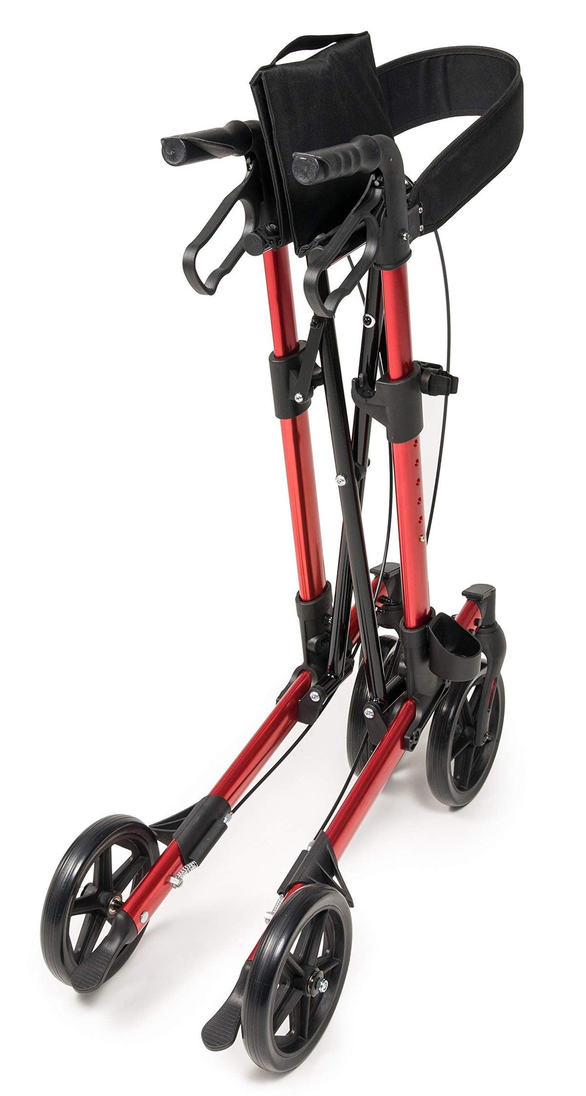 Tall Rollator Walker with Seat 8” Wheels Apple Red U5216