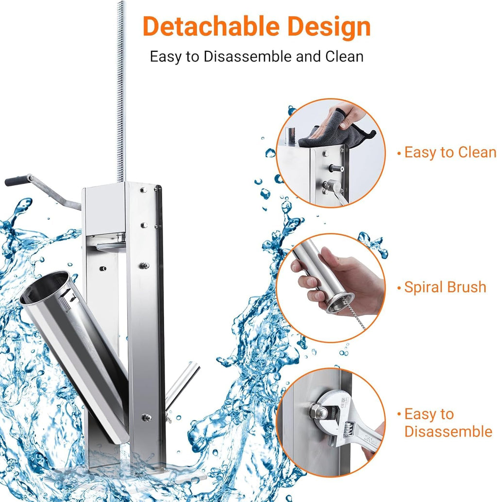 15L Sausage Stuffer with 5 Stainless Steel Tubes F850