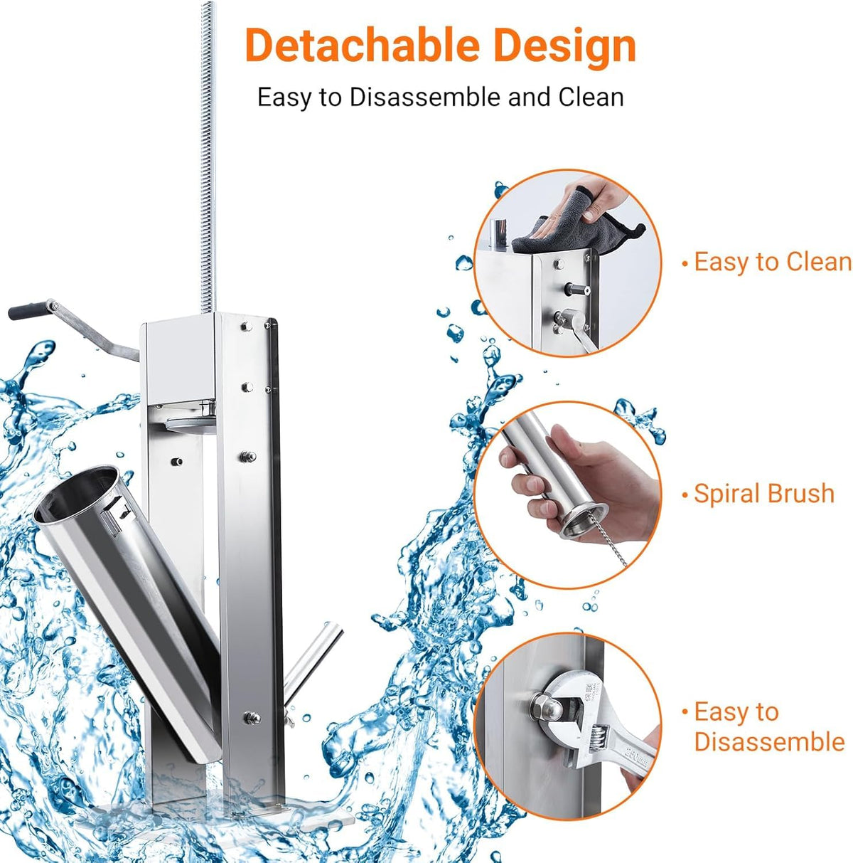 15L Sausage Stuffer with 5 Stainless Steel Tubes F850