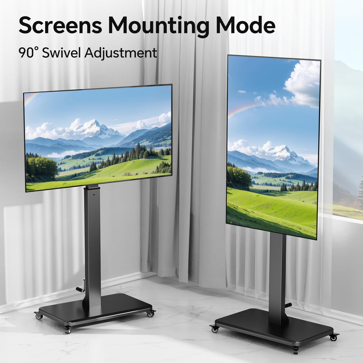 Mobile TV Stand with Power Outlet and Wheels F7991