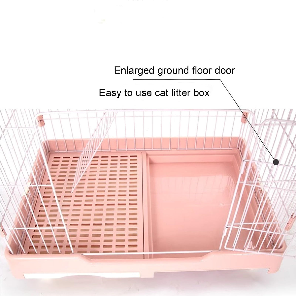 Foldable 4 Tier Detachable Cat Cage with Hammock I33566