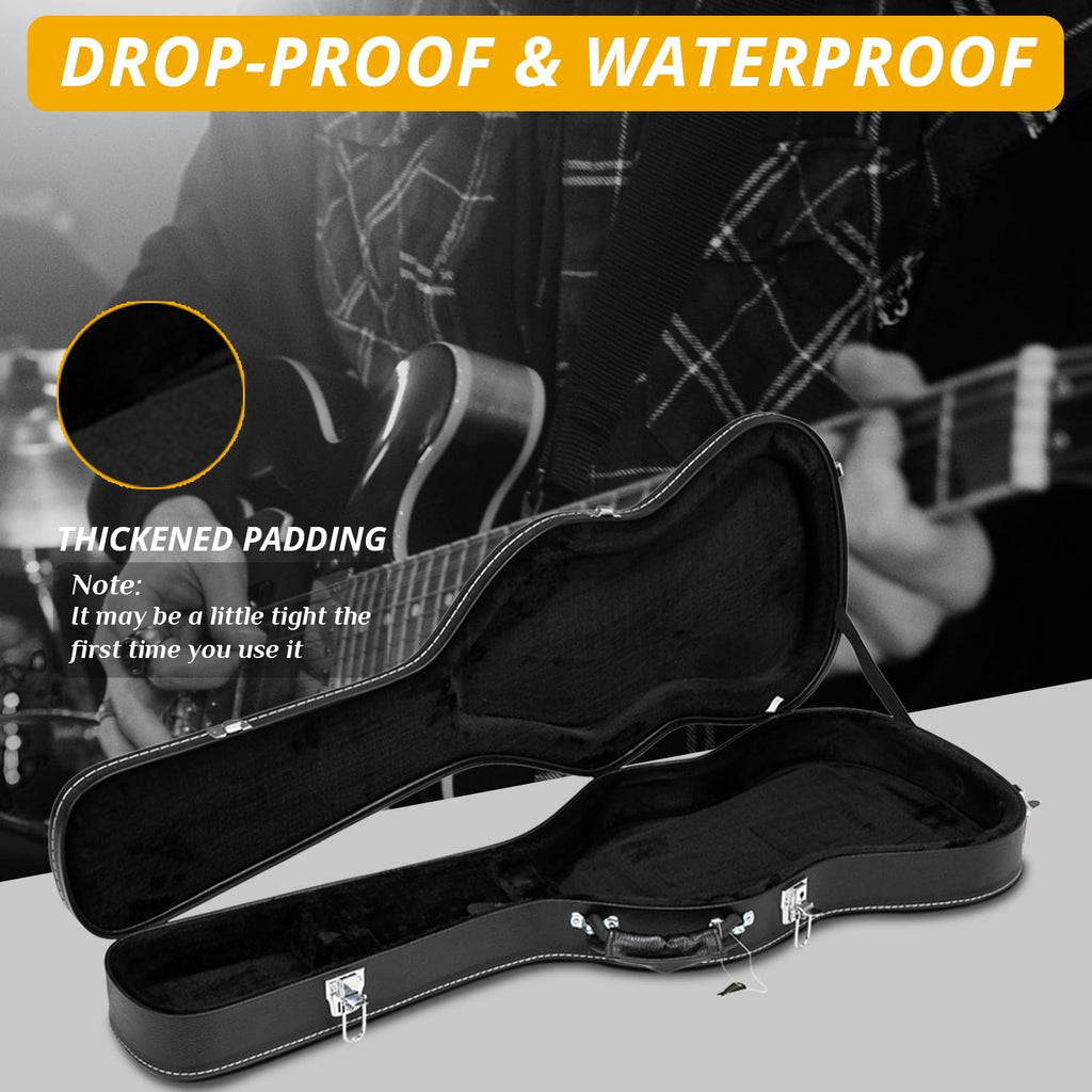 41 Inch Acoustic Guitar Hard Case with Lock Latch, Black K2941