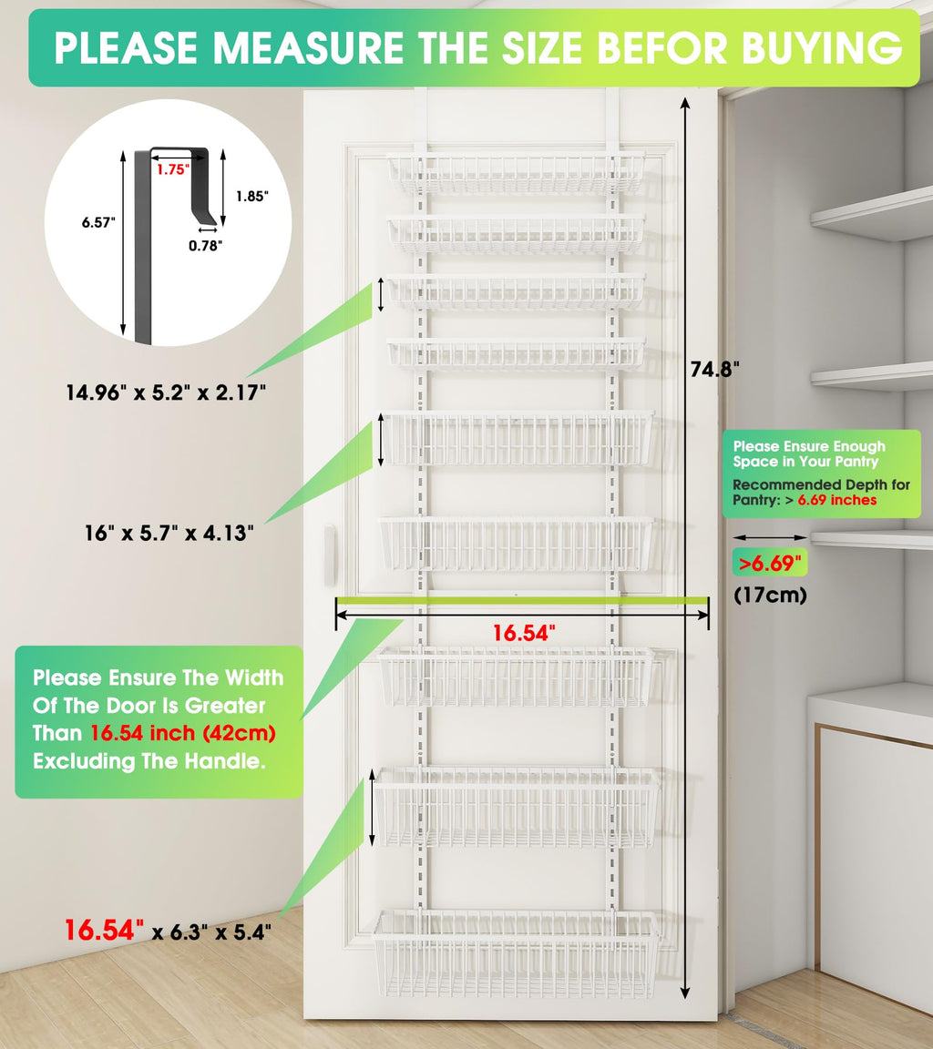 White 9-Tier Over The Door Pantry Organizer P453927