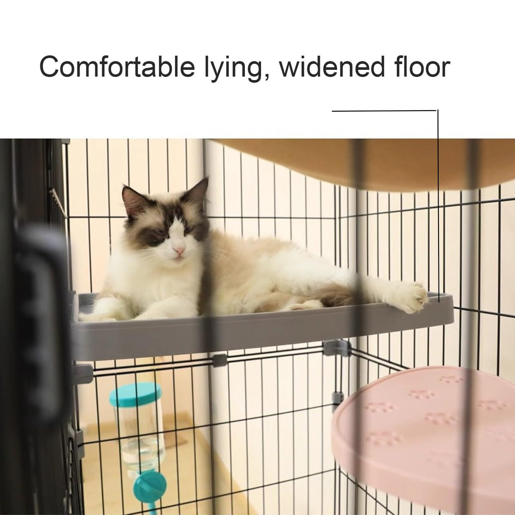 Foldable 4 Tier Detachable Cat Cage with Hammock I33566