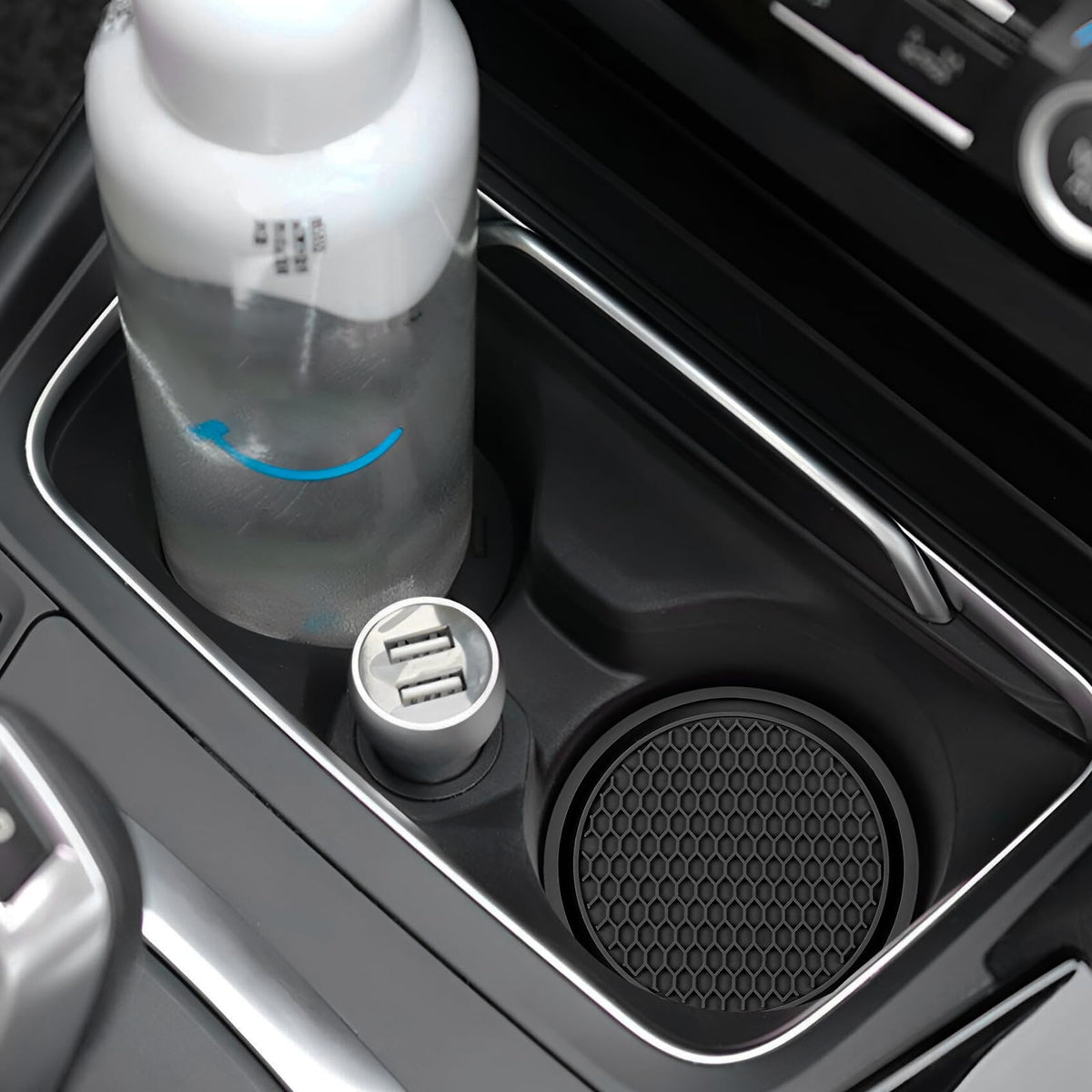 Black Non-Slip Silicone Car Cup Coasters O32408