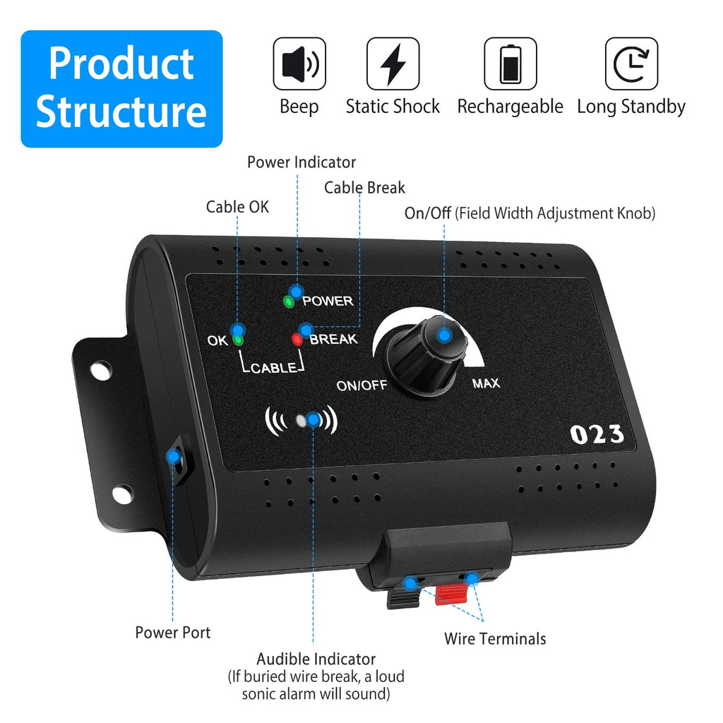 Electric Dog Fence System with 2 Waterproof Collar K57604