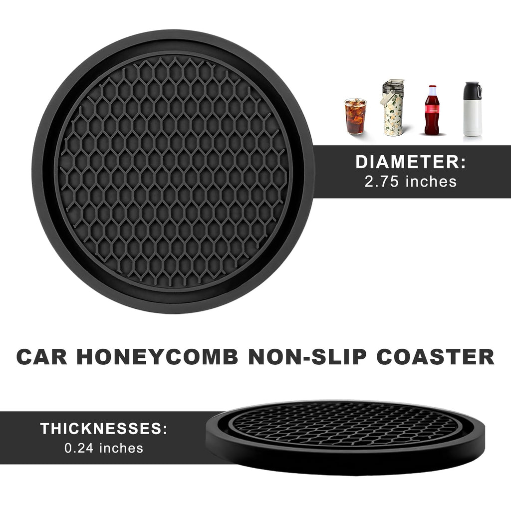 Black Non-Slip Silicone Car Cup Coasters O32408