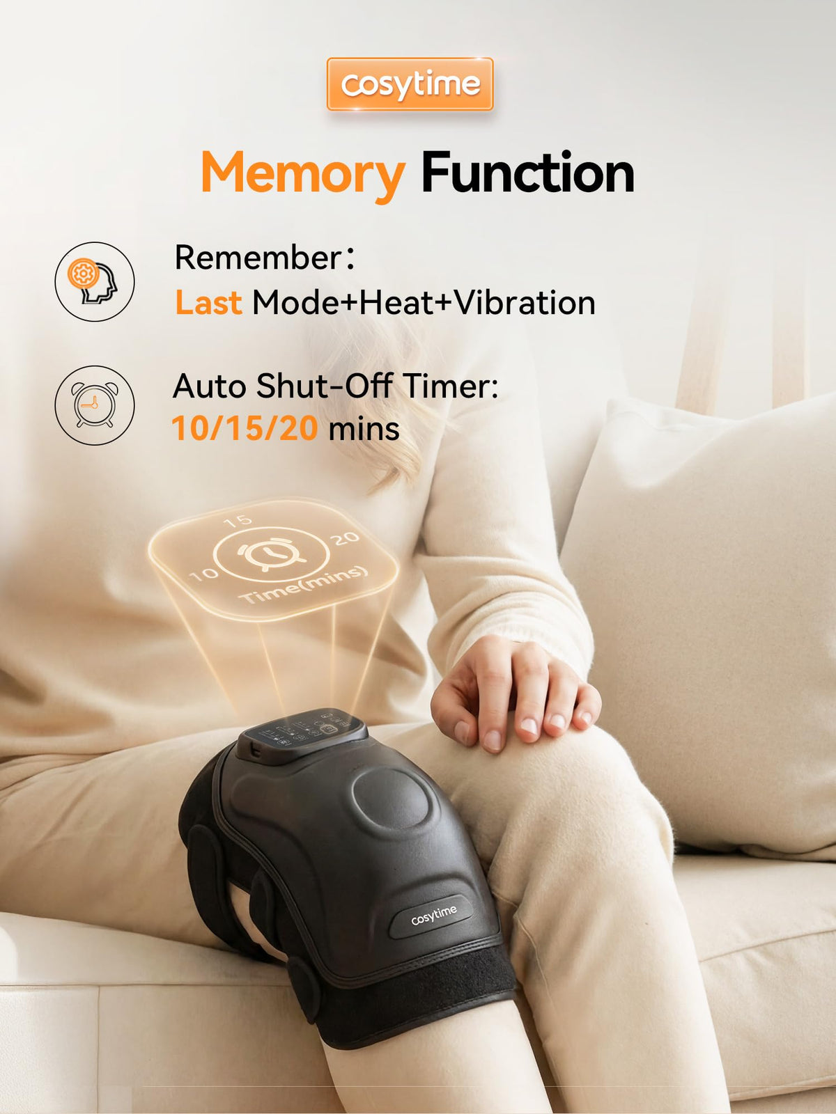 Cordless Knee Massager with Airbag Compression and Heat U95117