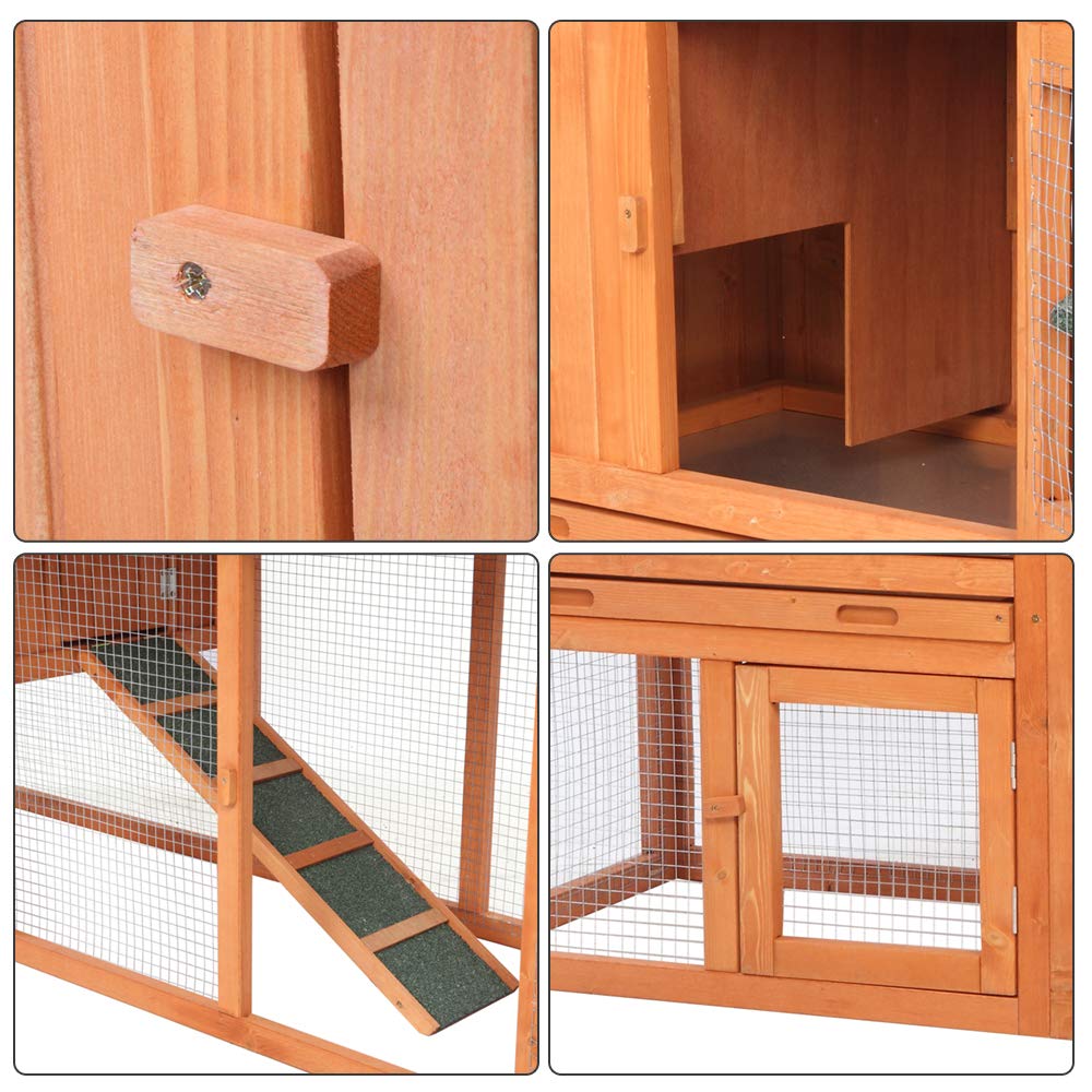Wooden Chicken Coop with Waterproof Roof and Nesting Box H898