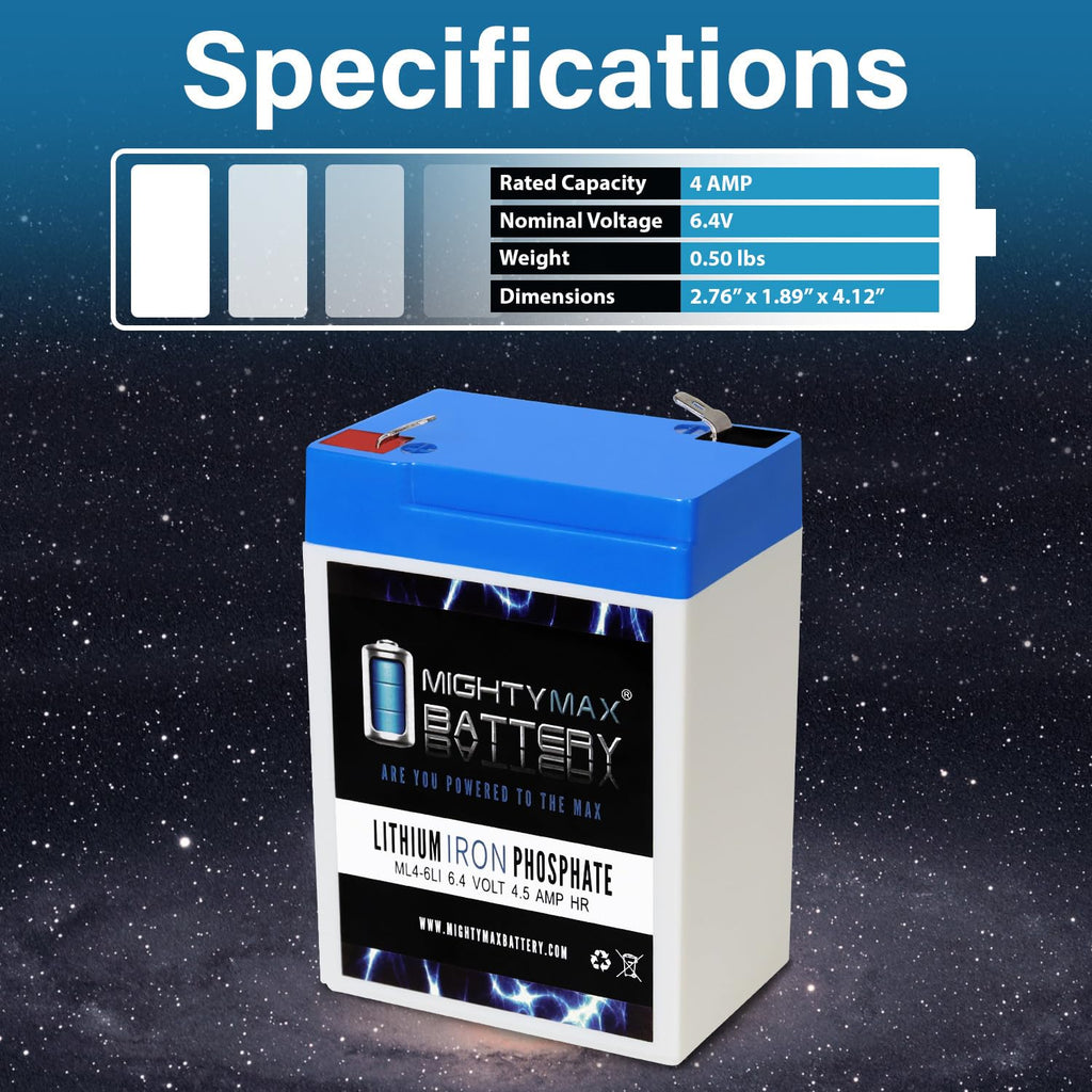 6V 4.5AH Lithium Replacement Battery A75815