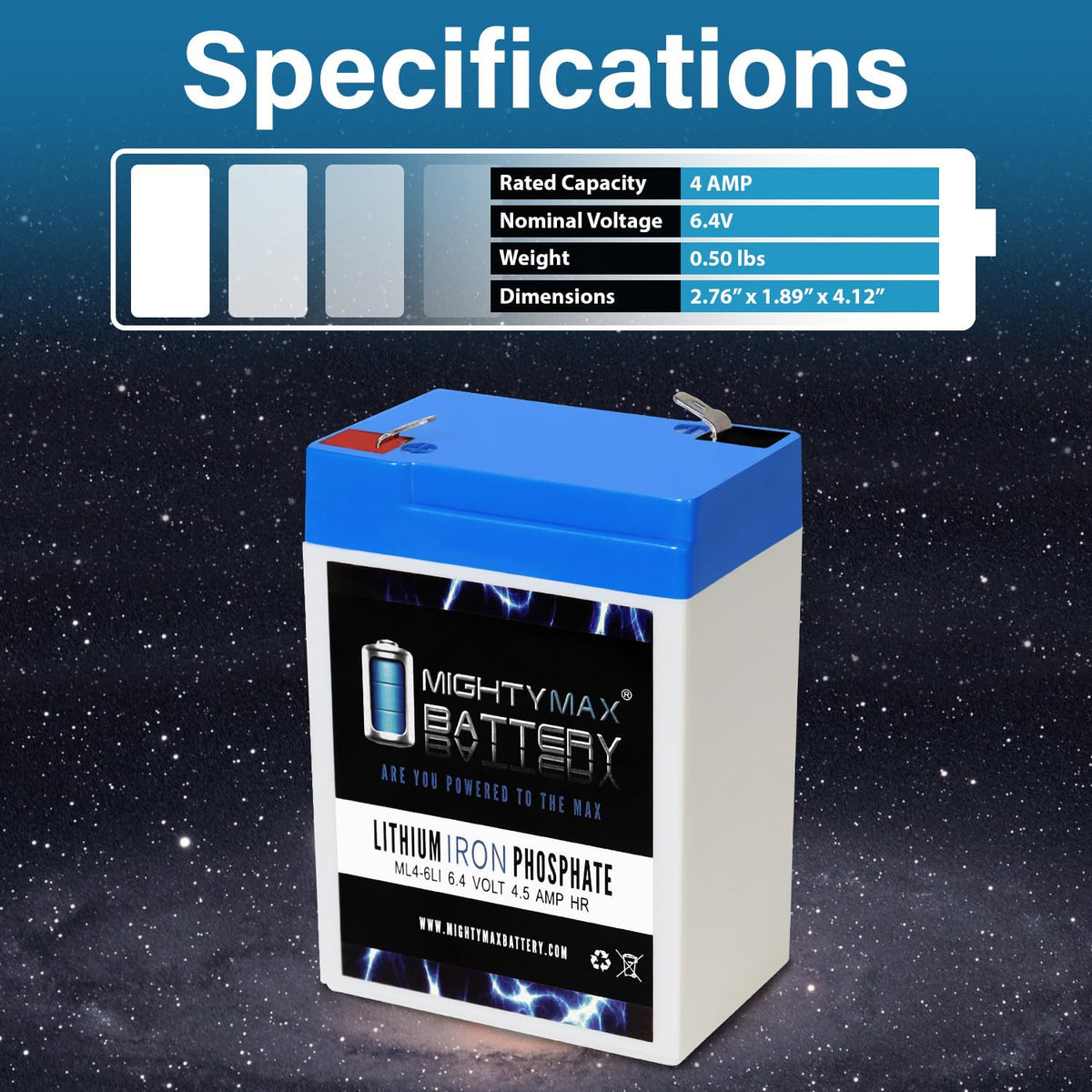 6V 4.5AH Lithium Replacement Battery A75815
