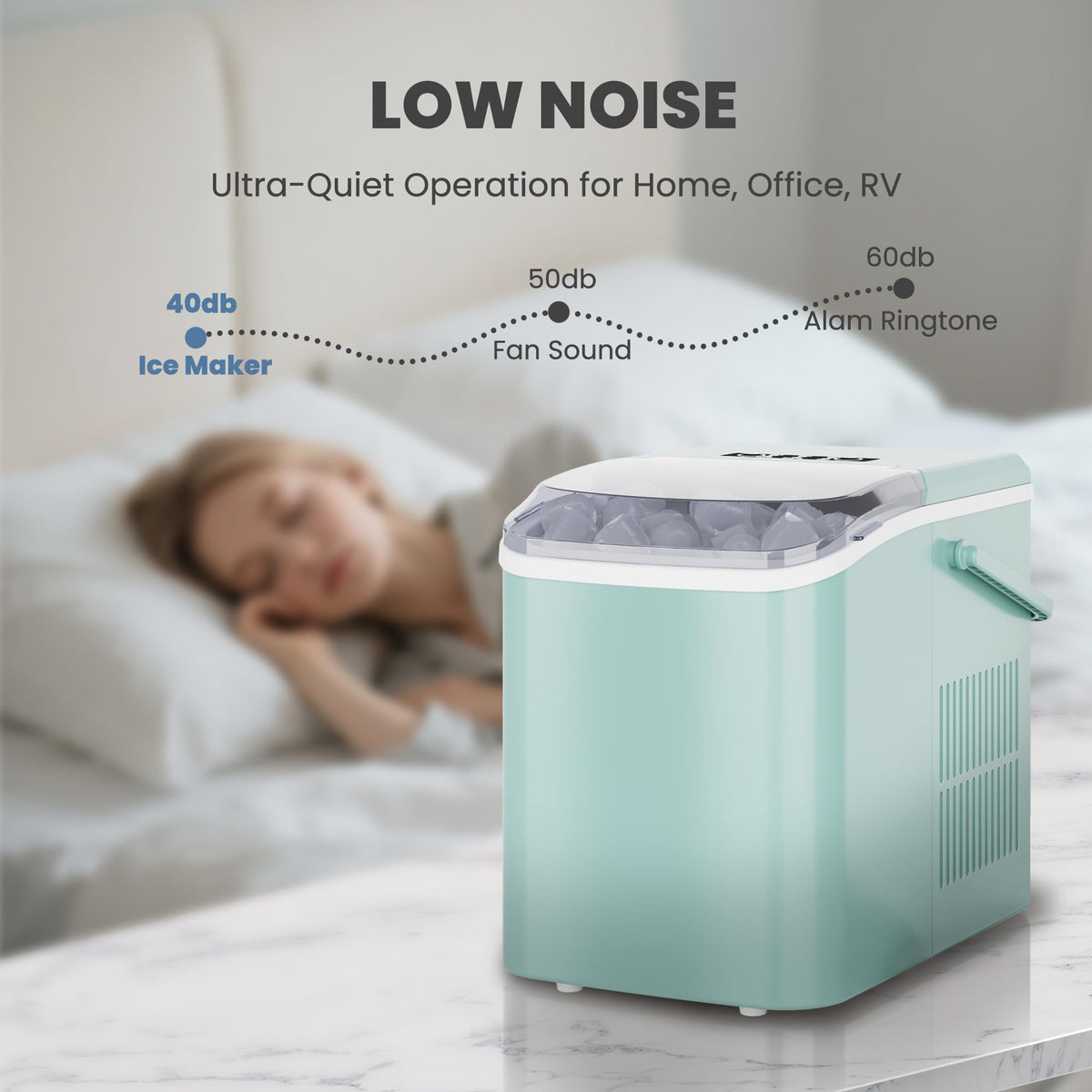 Green Portable Countertop Ice Maker W893852