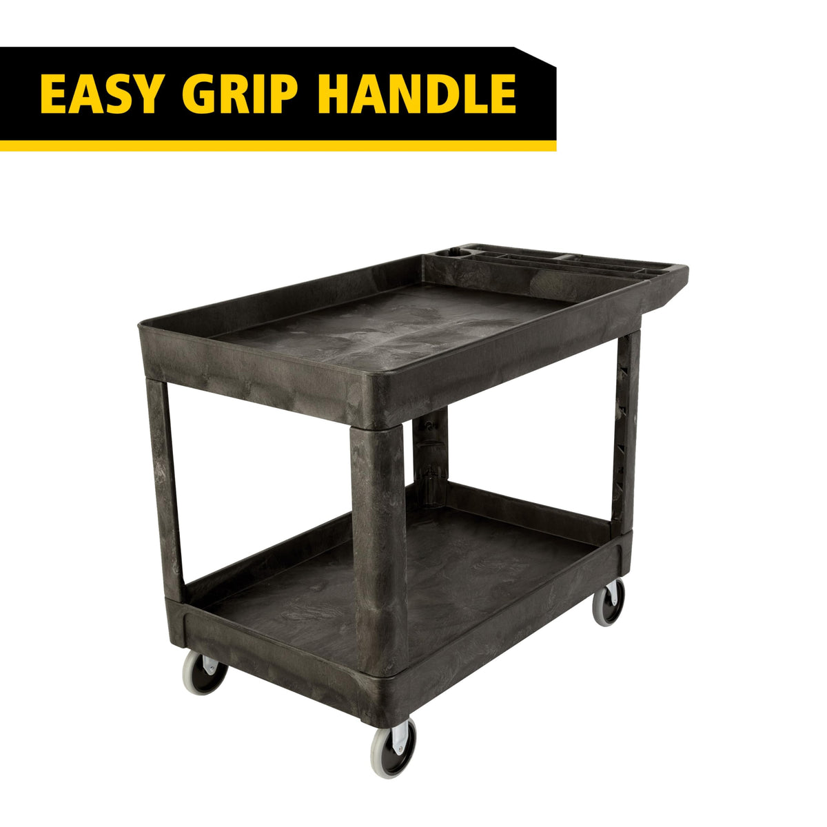2-Shelf Utility Service Cart, Black, 500 lbs. Capacity X564839