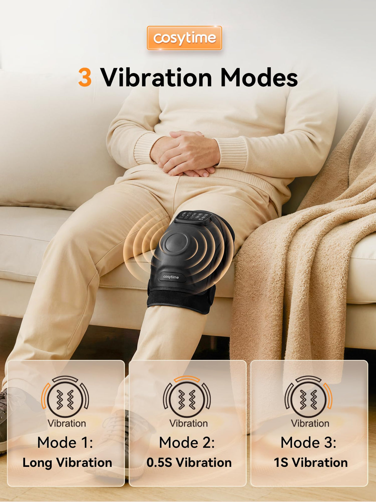 Cordless Knee Massager with Airbag Compression and Heat U95117