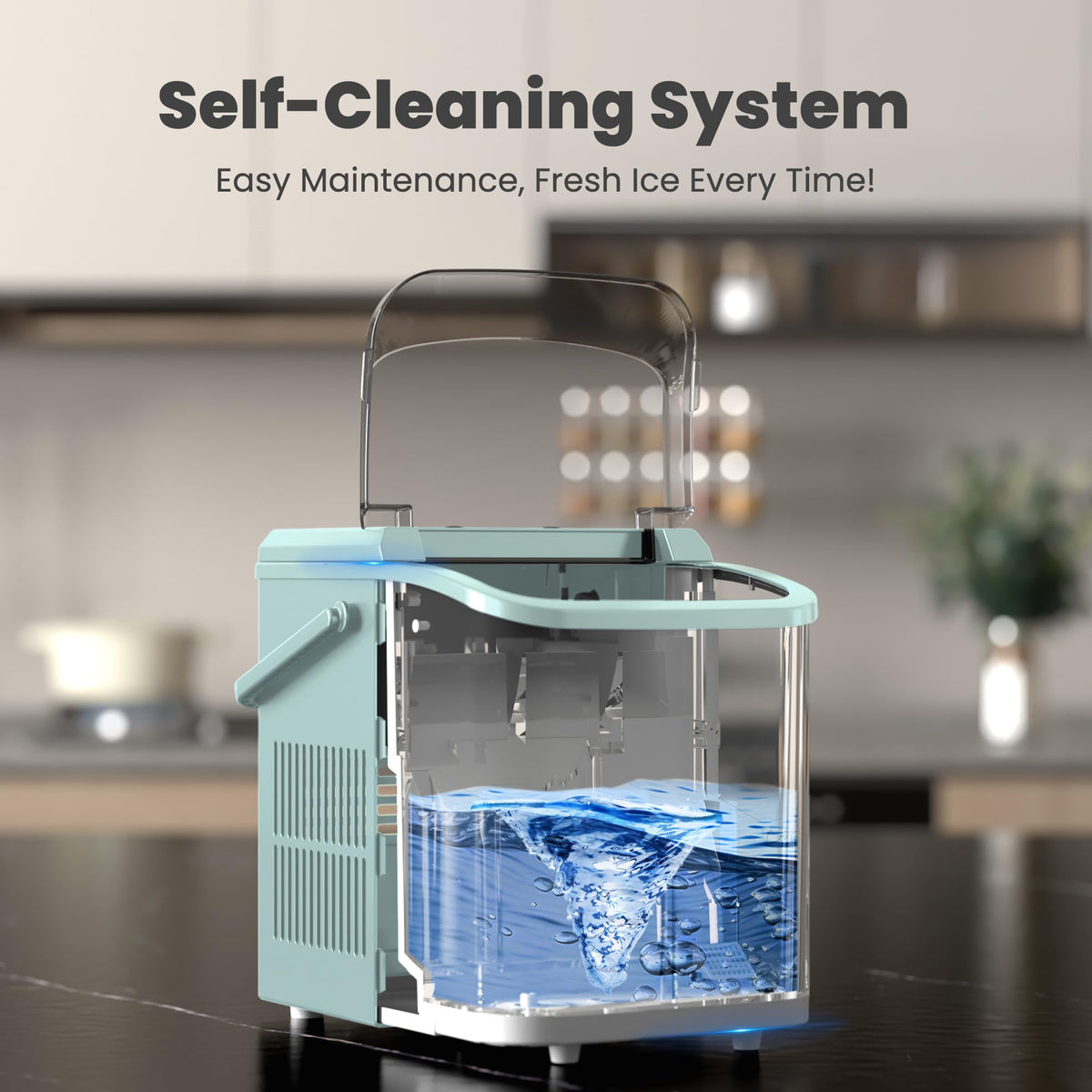 Green Portable Countertop Ice Maker W893852