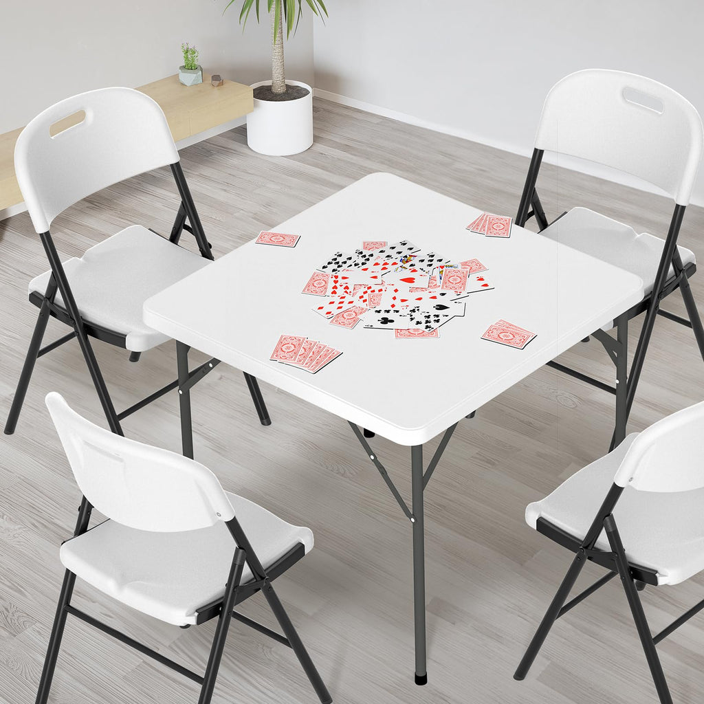 White 34 inch Folding Card Table W934