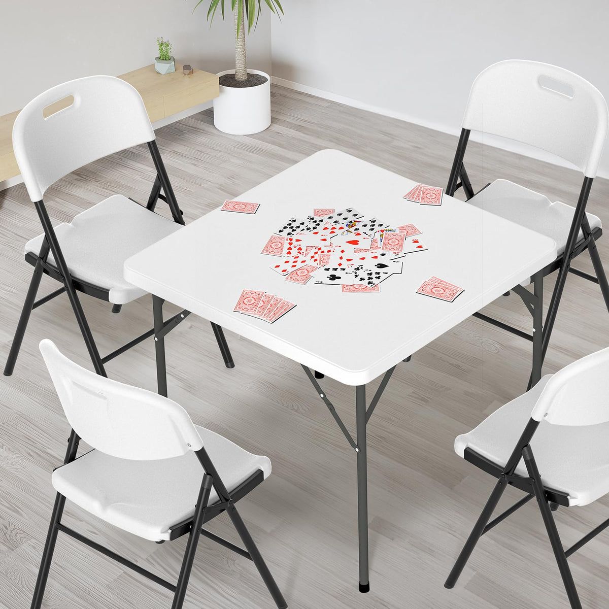White 34 inch Folding Card Table W934
