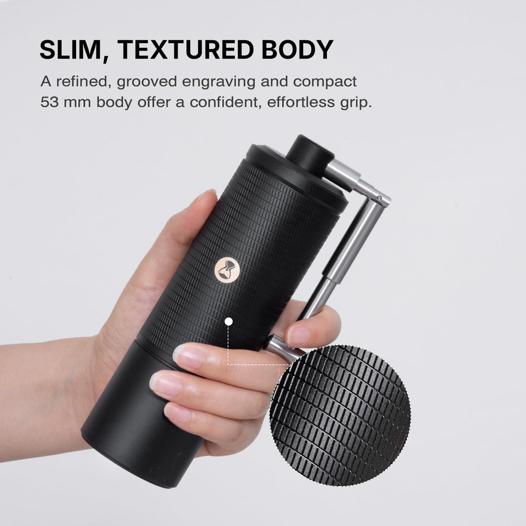 Manual Coffee Grinder with Conical Burr, Portable Hand Coffee Mill - Black X6636