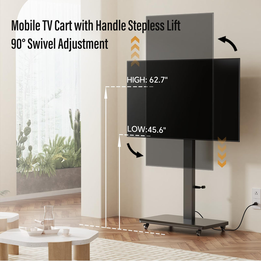 Mobile TV Stand with Power Outlet and Wheels F7991