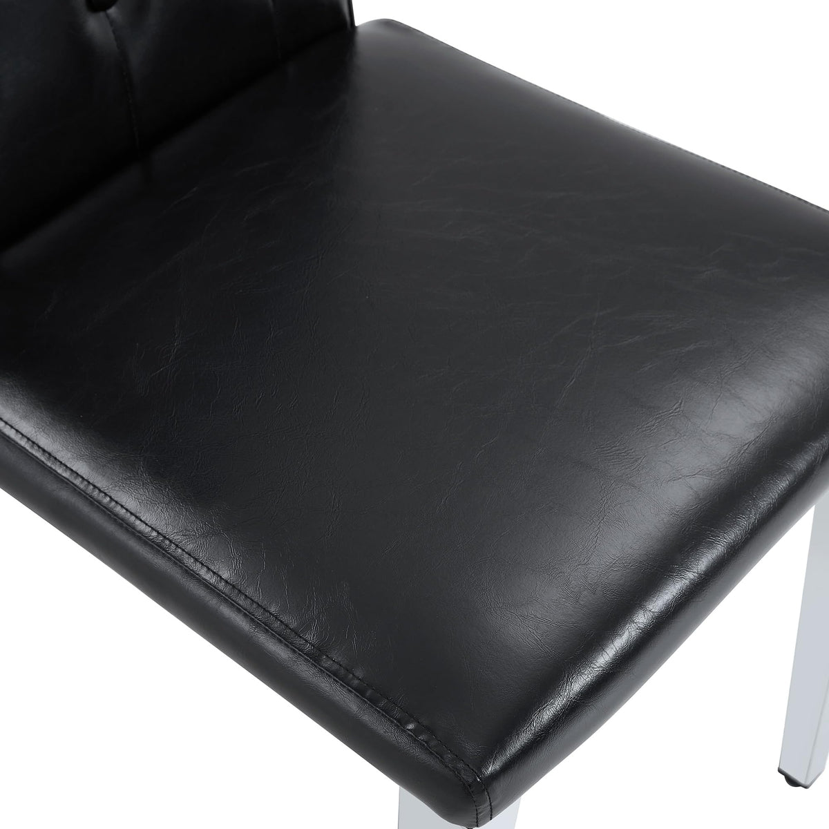 Black Faux Leather Dining Chairs Set of 6 Q319
