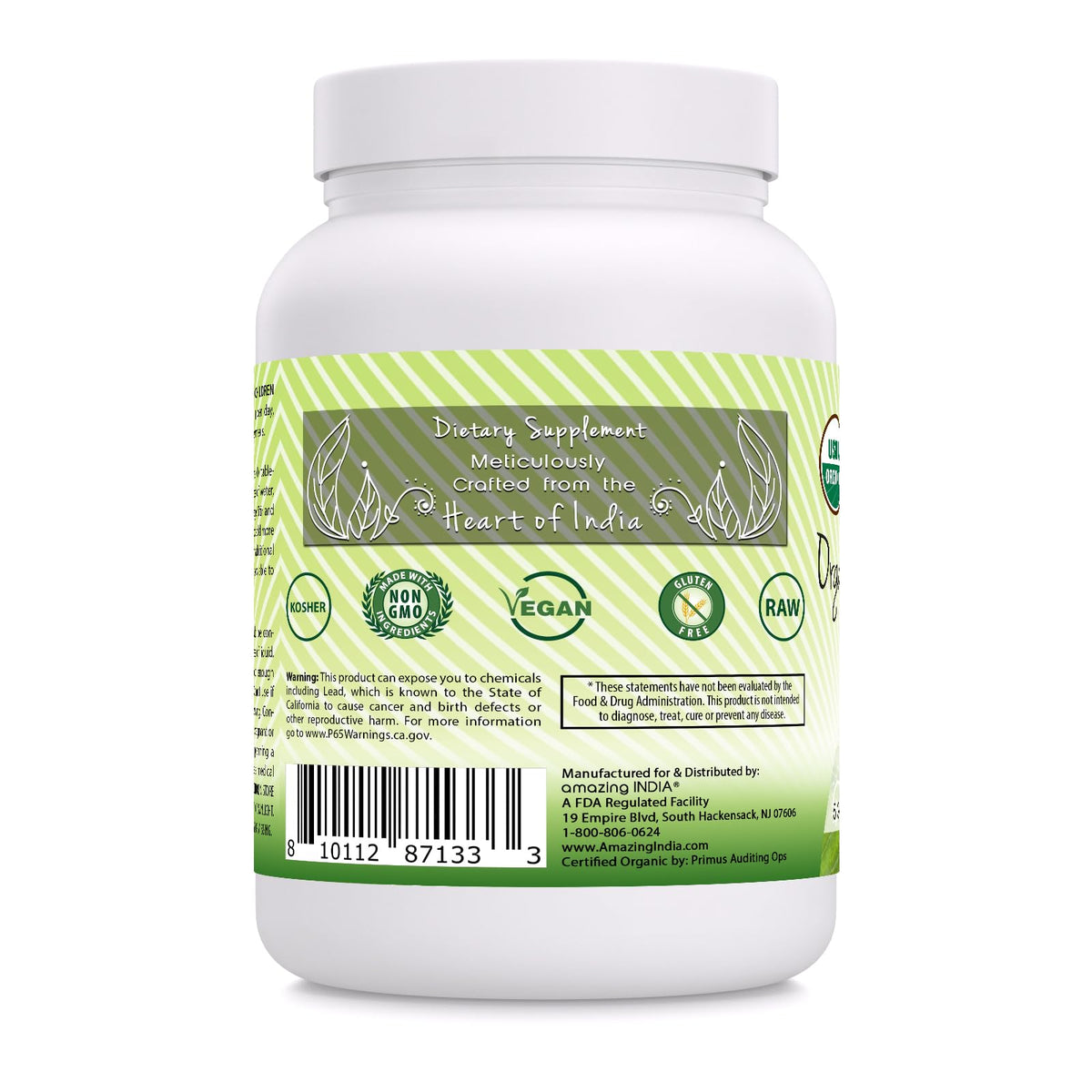 Organic Whole Psyllium Husk Powder 24 Oz B43281